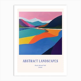 Colourful Abstract Abisko National Park Sweden 3 Poster Blue Art Print