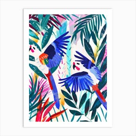 Tropical Parrots 1 Art Print