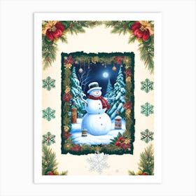 William Morris Snowman In The Snow Art Print