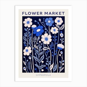 Blue Flower Market Poster Gypsophila 3 Art Print