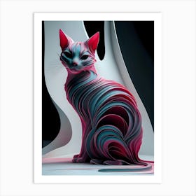 3d Cat 1 Art Print