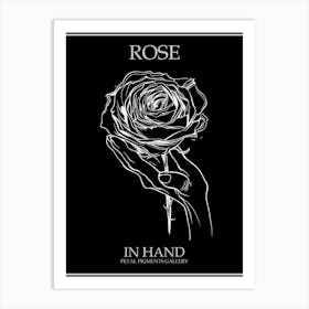 Rose In Hand Line Drawing 2 Poster Inverted Art Print