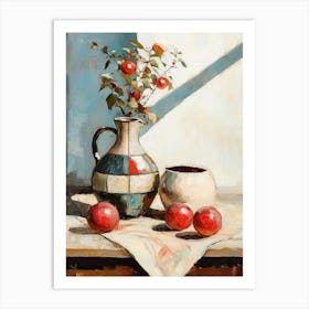 Oil Painting Of Still Life With Pitcher Art Print