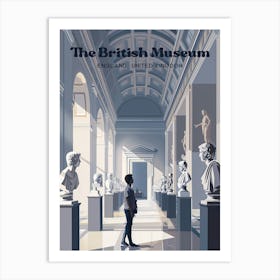 British Museum Rosetta Stone Travel Art Illustration Affiche