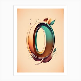 O, Letter, Alphabet Retro Drawing 1 Art Print