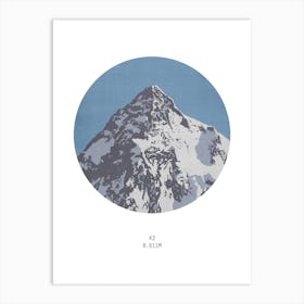 K2 Kashmir Mountain Art Print