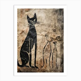 Cat And Dog Style Abstract Art Print