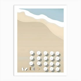 Beach Umbrellas On The Sand Art Print