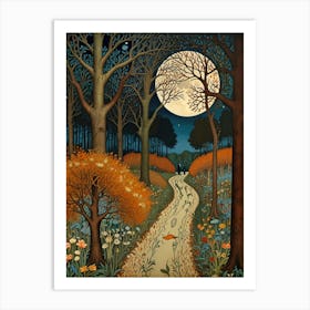 William Morris Moonlight In The Woods 93 Art Print