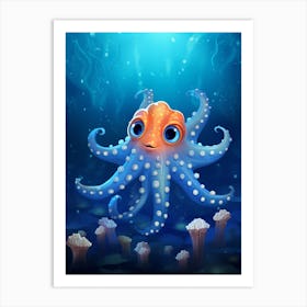 Star Sucker Pygmy Octopus Kids Illustration 1 Art Print