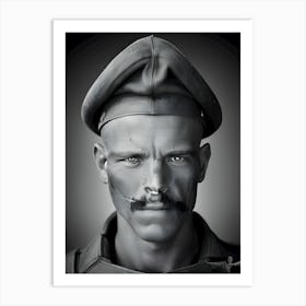 Soldier With A Mustache-Reimagined Art Print