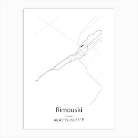 Rimouski,Canada Minimalist Map Art Print