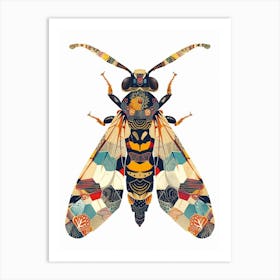 Colourful Insect Illustration Hornet 14 Art Print
