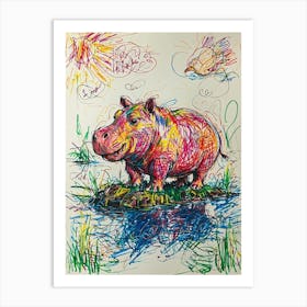 Default Draw Me A Dramatic Oil Painting Of A Hippopotamus Emer 1 Art Print