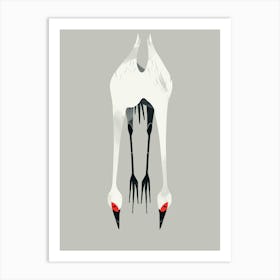 Modern art of Cranes Art Print