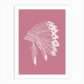 Headdress - Dirty Pink Art Print