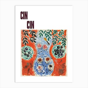 Cin Cin Poster Wine Lunch Matisse Style 11 Art Print