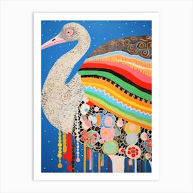 Maximalist Animal Painting Ostrich Art Print