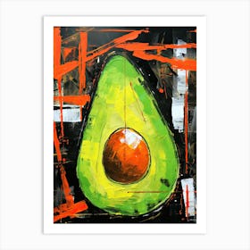 Avocado in Basquiat Style Art Print