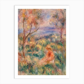 Seated Woman With Sea In The Distance, Pierre Auguste Renoir Art Print