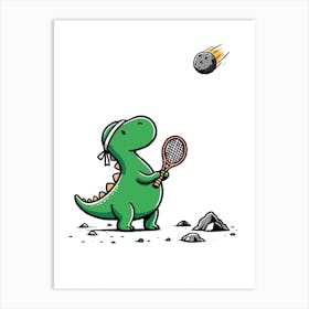 Dinosaur Tennis Art Print