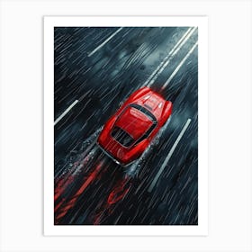 Car Driving In Rain 2 Art Print