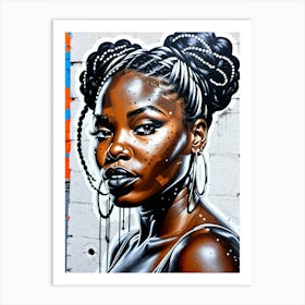 Graffiti Mural Of Beautiful Black Woman 354 Art Print