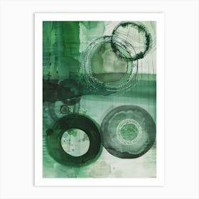 'Green Circles' 2 Art Print