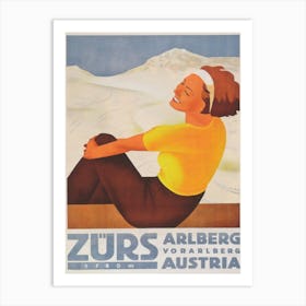 Zurs Austria Vintage Poster Art Art Print