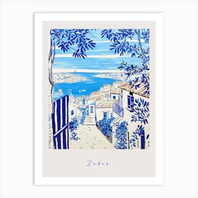 Zadar Croatia 3 Mediterranean Blue Drawing Poster Art Print