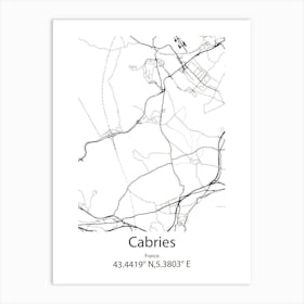 Cabries,France Minimalist Map Art Print