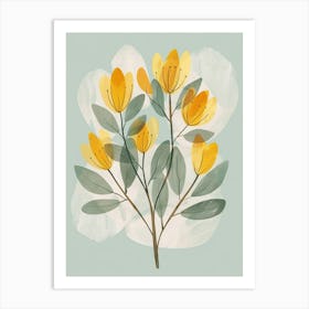 Mahogany Tree Flat Illustration 4 Art Print