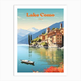 Lake Como Italy Lakeside Travel Art Art Print