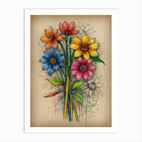 Flowers In A Vase 3 Art Print