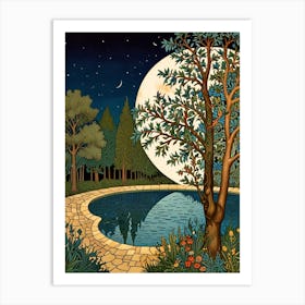 Moonlight In The Garden 1 Art Print