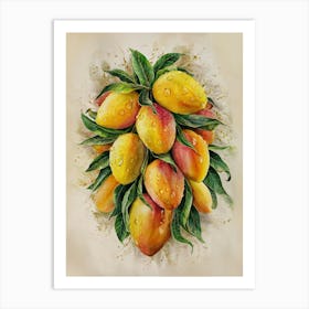 Fresh and Juicy Mango Painting #1 Art Print