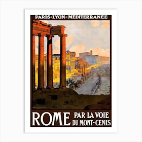 Vintage Rome Travel Poster, Dawn Hudson Art Print