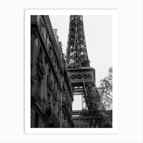 Paris Travel Poster - Eiffel Tower Black and White_2156247 Art Print