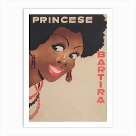 Black Woman Portrait, Princesse Bartira, Vintage Art Art Print