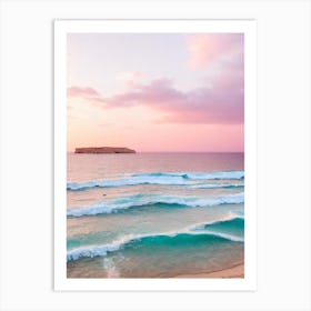 Kleftiko Beach, Milos, Greece Pink Photography 1 Art Print