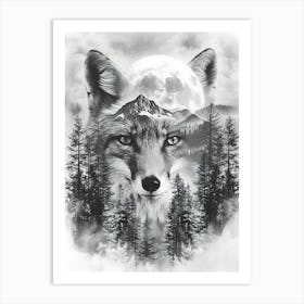 Wolf In The Forest 17 Art Print