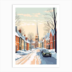 Vintage Winter Travel Illustration St Andrews United Kingdom 2 Art Print