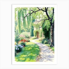 Willow Tree In The Garden Art Print