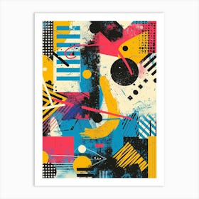 Playful And Colorful Geometric Shapes Arranged In A Fun And Whimsical Way 18 Art Print