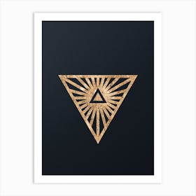 Abstract Geometric Gold Glyph on Dark Teal n.0475 Art Print