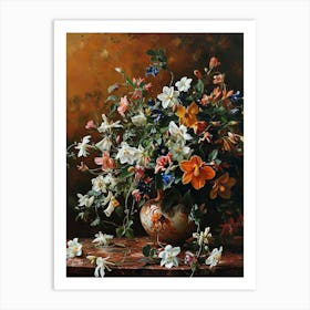 Baroque Floral Still Life Columbine 2 Art Print