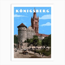 Konigsberg, Prussia, Germany — Retro travel minimalist art poster Art Print