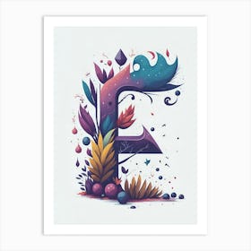 Colorful Letter F Illustration 49 Art Print