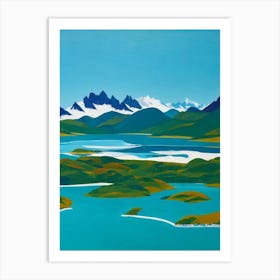 Los Glaciares National Park Argentina Blue Oil Painting 1  Art Print