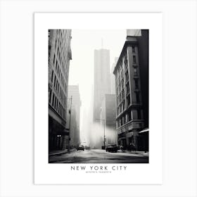 Poster Of New York City, Black And White Analogue Photograph 1 Art Print